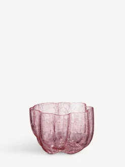 Crackle ljuslykta rosa 58mm