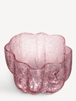 Crackle ljuslykta rosa 58mm