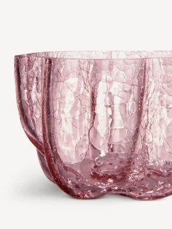 Crackle ljuslykta rosa 58mm