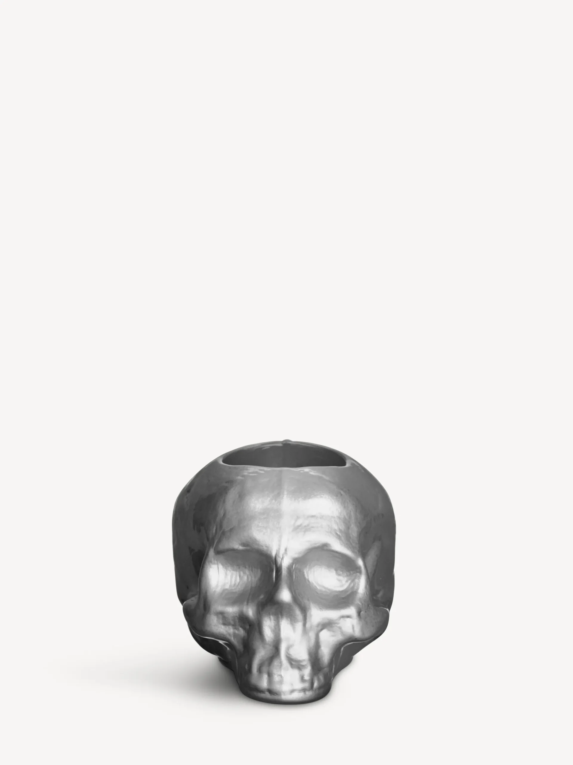 Still life skull ljuslykta silver 85mm