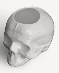 Still Life skull ljuslykta vit 85mm