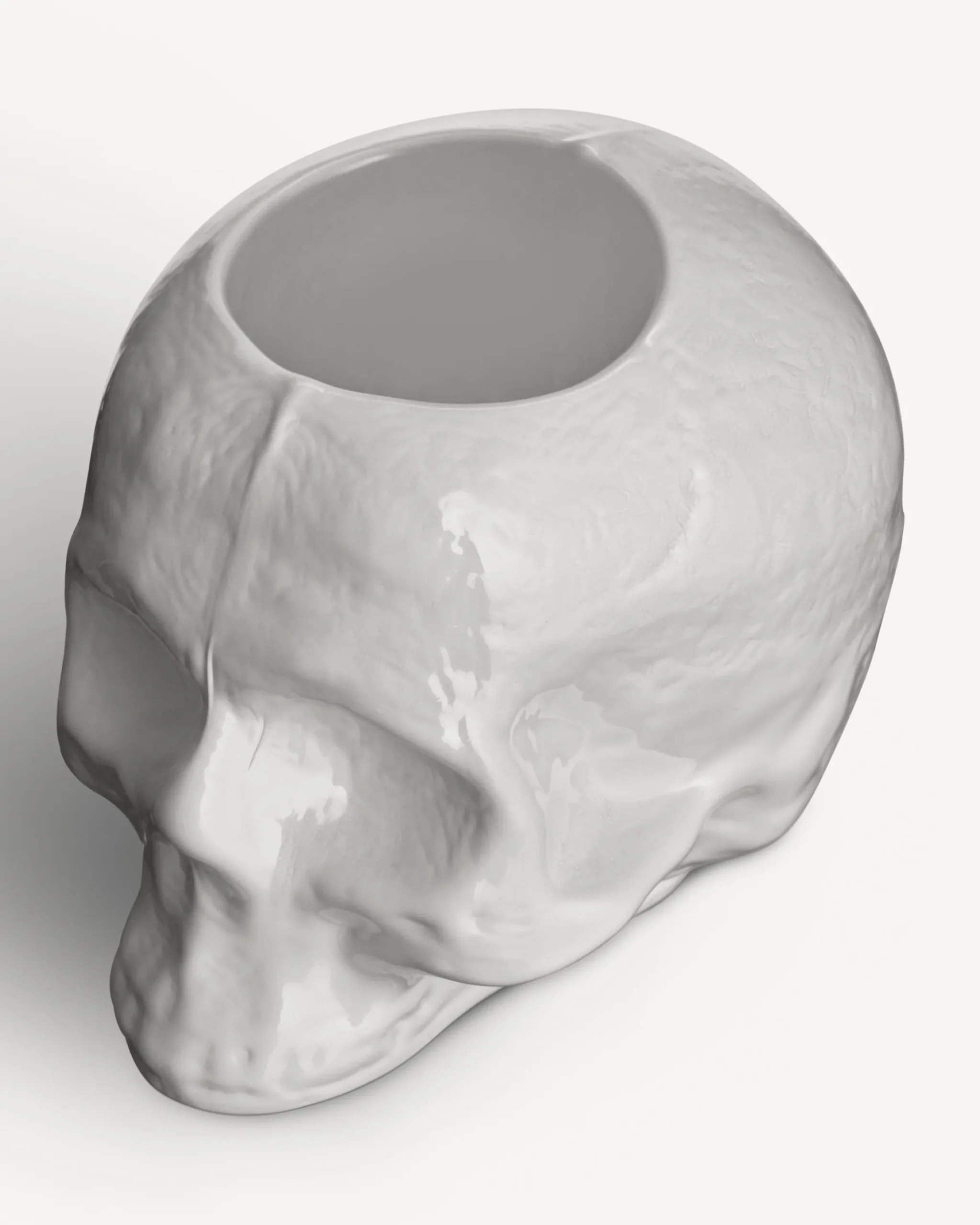 Still Life skull ljuslykta vit 85mm