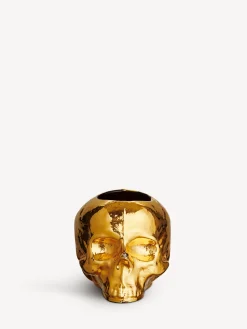 Still Life skull ljuslykta guld 85mm
