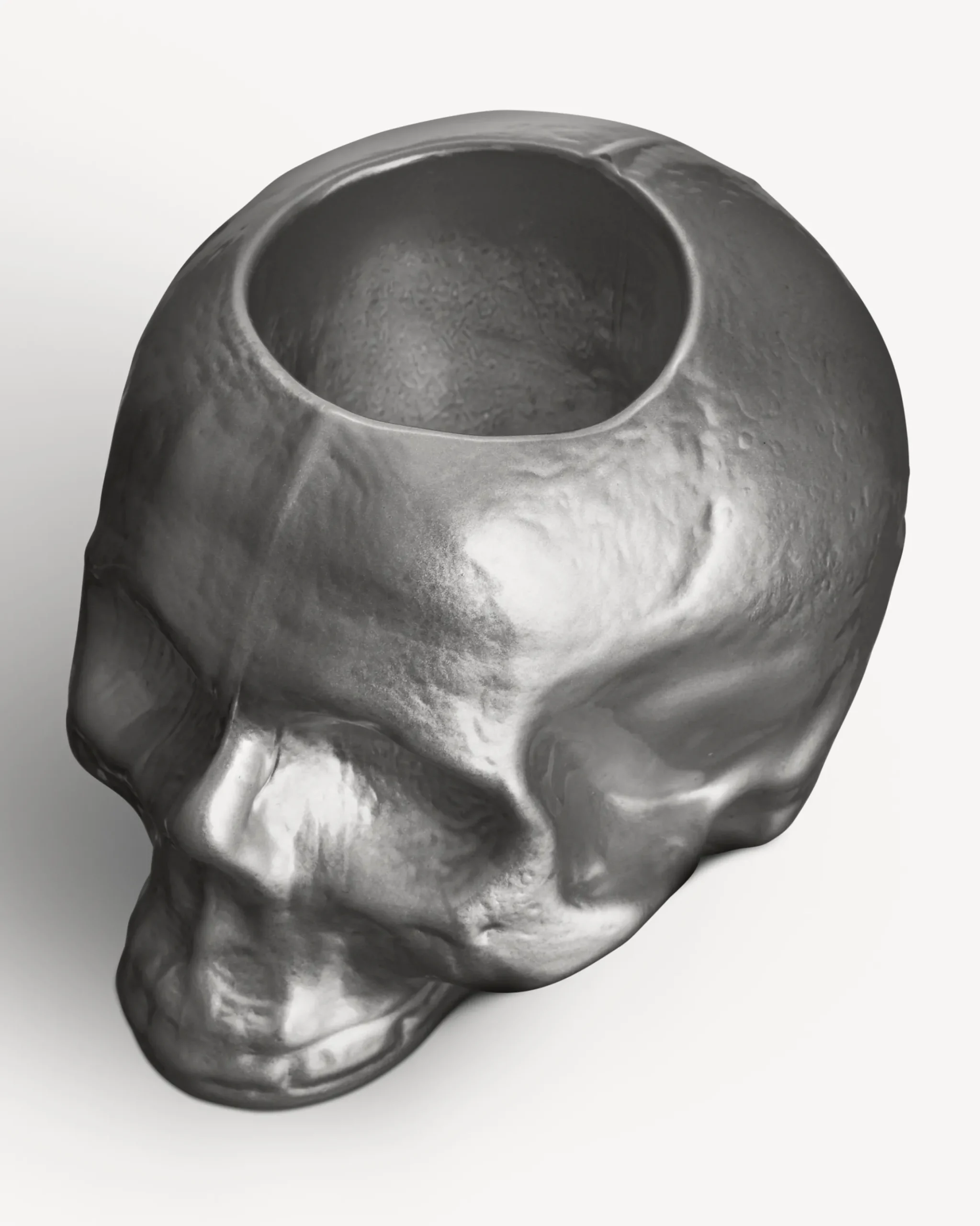 Still life skull ljuslykta silver 85mm