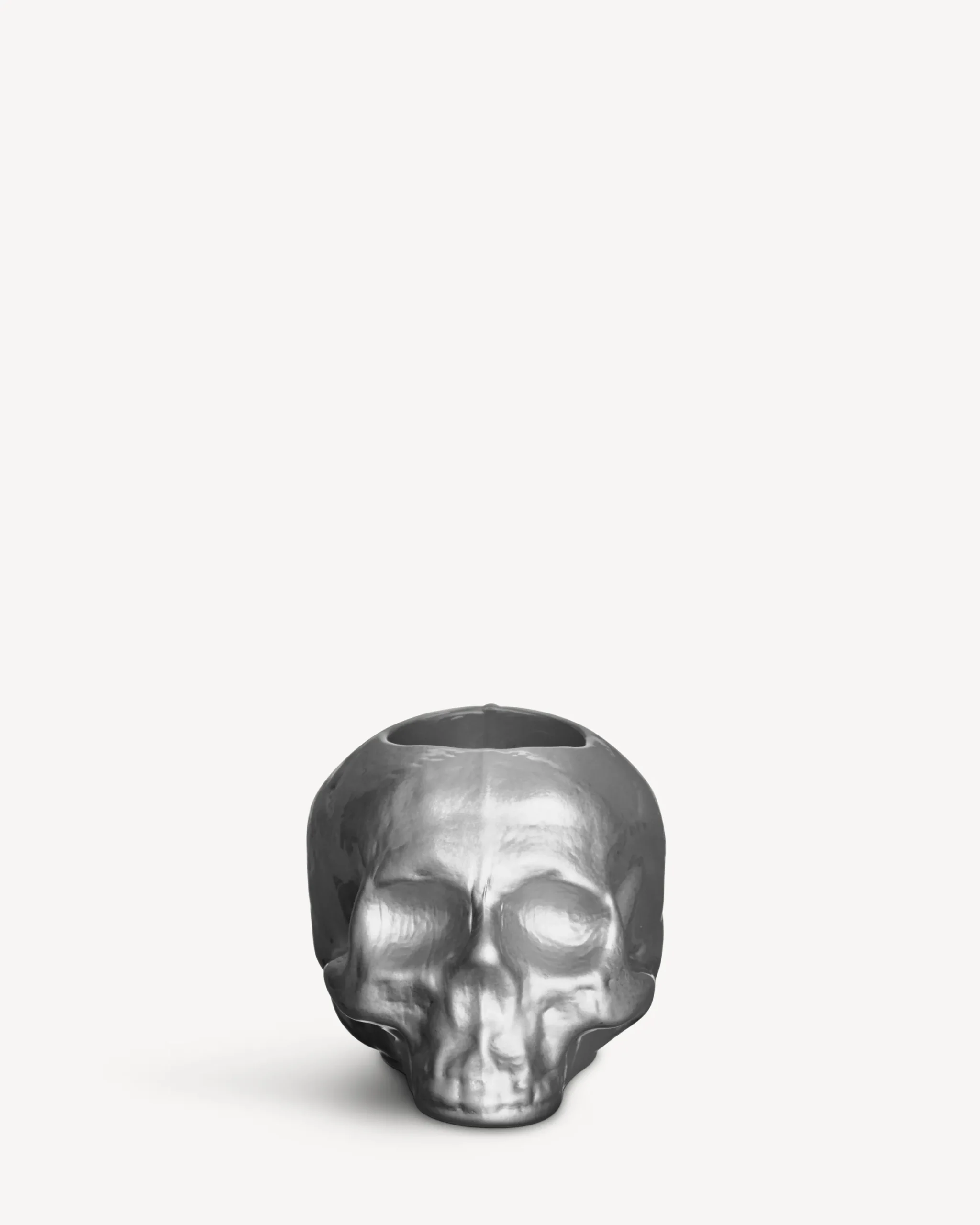 Still life skull ljuslykta silver 85mm