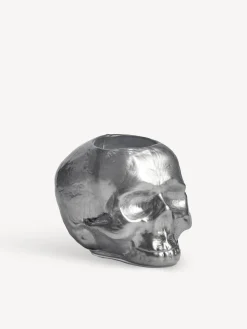Still life skull ljuslykta silver 85mm