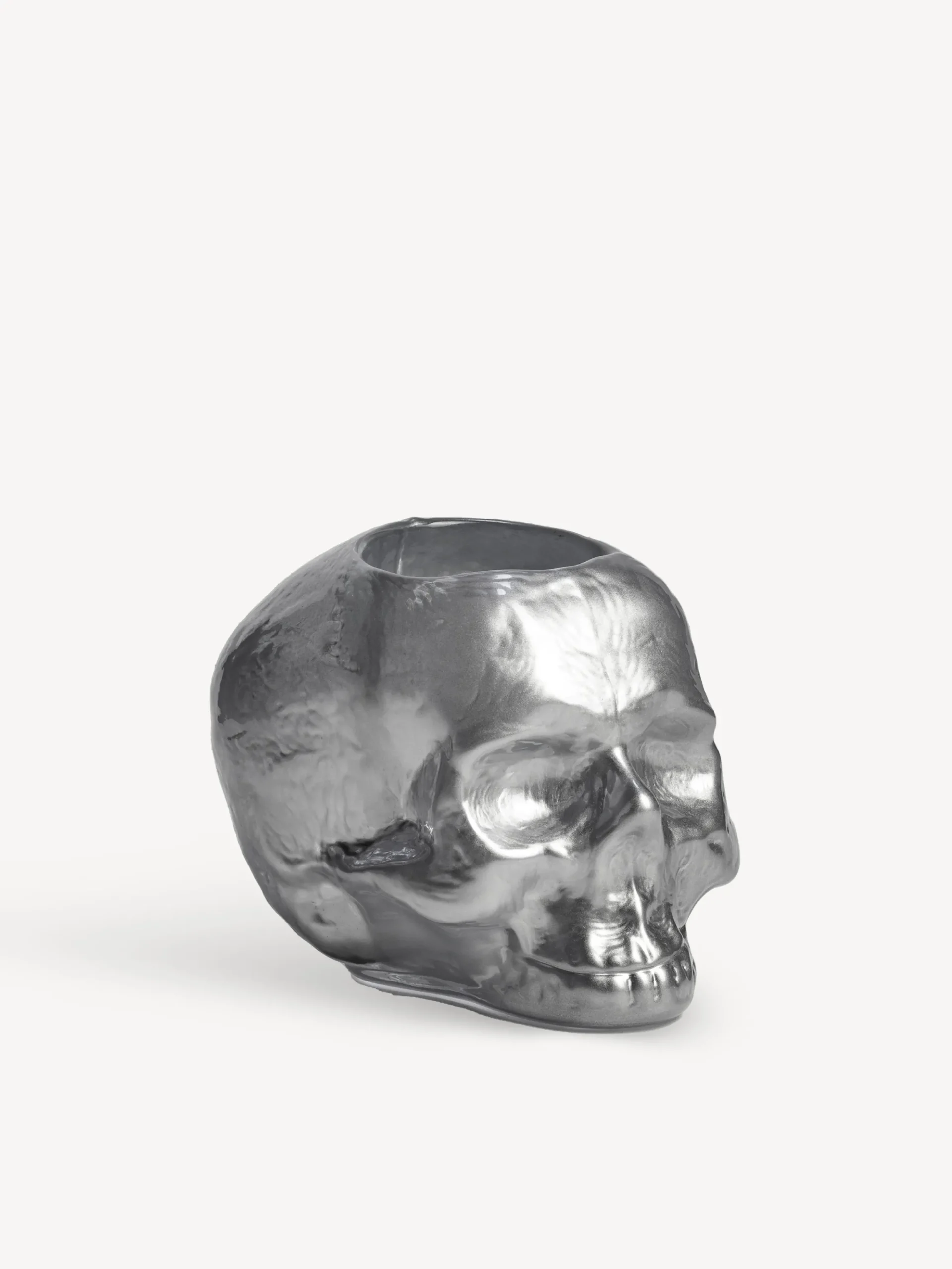 Still life skull ljuslykta silver 85mm